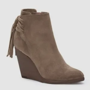 Frye Shoes Frye Suede Leather Cece Tassel Brown Wedge Ankle Boots
