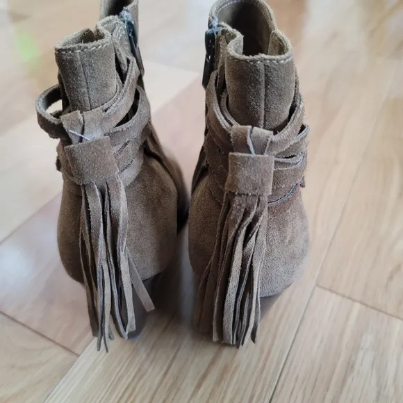 Frye Shoes Frye Suede Leather Cece Tassel Brown Wedge Ankle Boots
