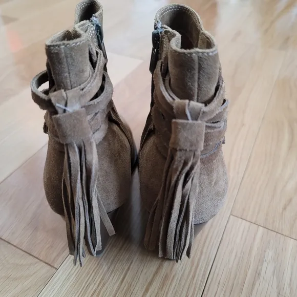 Frye Shoes Frye Suede Leather Cece Tassel Brown Wedge Ankle Boots