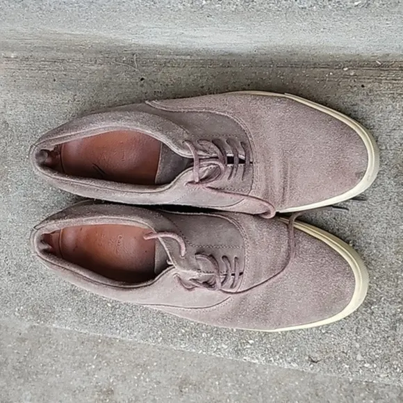 Frye Shoes Men's Gray Taupe Suede Sneakers Lace Up Low Top Size 10.5