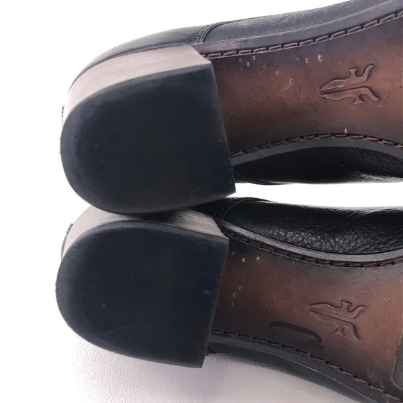 Frye Stella Oxford Black Leather Heeled Booties 6M