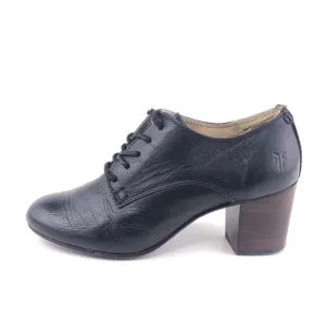 Frye Stella Oxford Black Leather Heeled Booties 6M