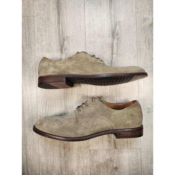 Frye Suede Leather Derby‎ Oxford Lace Up Shoes Mens 12 Tan