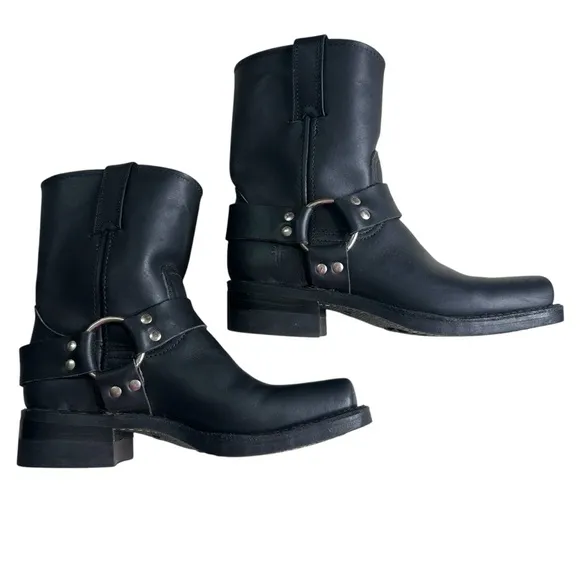 Frye Women’s Harness 8R Black Leather Boots. Size 6 1/2