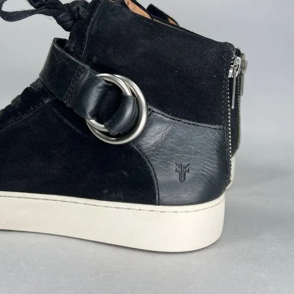 Frye Women's Lena Harness Black Suede Sneakers