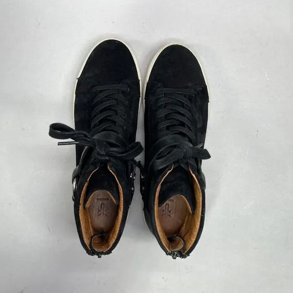 Frye Women's Lena Harness Black Suede Sneakers
