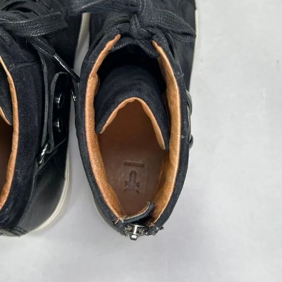 Frye Women's Lena Harness Black Suede Sneakers