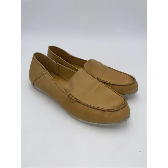 Frye Womens Sedona Venetian Moc Leather Loafer Flats Sz 8.5 Tan Shoes Slip On