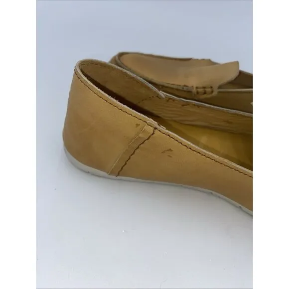 Frye Womens Sedona Venetian Moc Leather Loafer Flats Sz 8.5 Tan Shoes Slip On