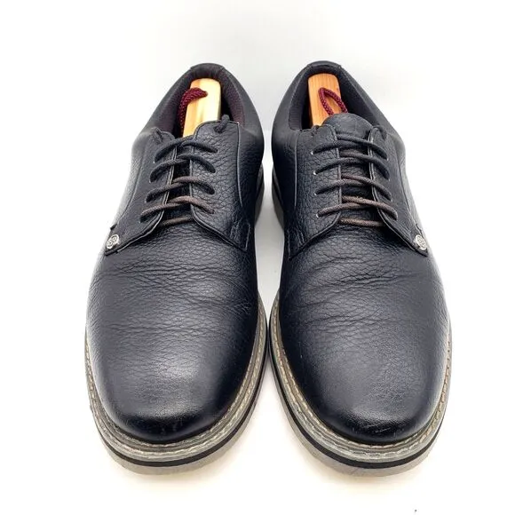 G Fore Gallivanter Golf Shoes Mens 8.5 G/Lock Black Pebble Leather Saddle