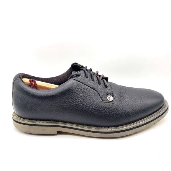 G Fore Gallivanter Golf Shoes Mens 8.5 G/Lock Black Pebble Leather Saddle