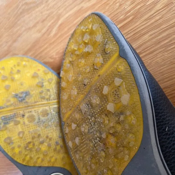 G Fore Gallivanter Golf Shoes Mens 8.5 G/Lock Black Pebble Leather Saddle