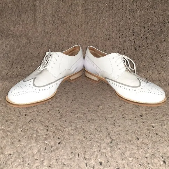 G-STAR RAW CORRECTLINE-White Leather/Patent Wingtip Design-Sz 8-Near Mint