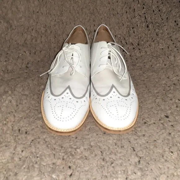 G-STAR RAW CORRECTLINE-White Leather/Patent Wingtip Design-Sz 8-Near Mint