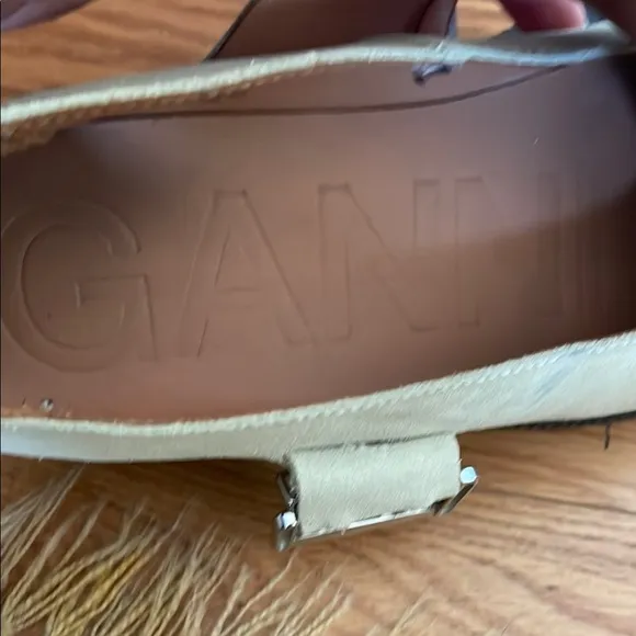 Ganni Light Green Suede Shoes