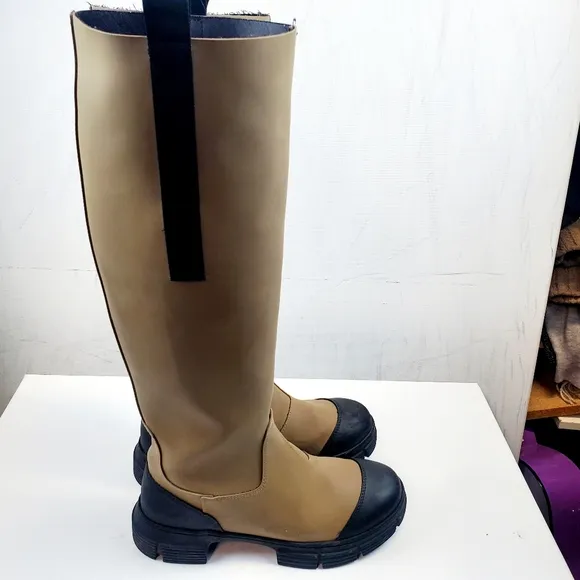 Ganni Recycled Rubber Country Boots Sz 8