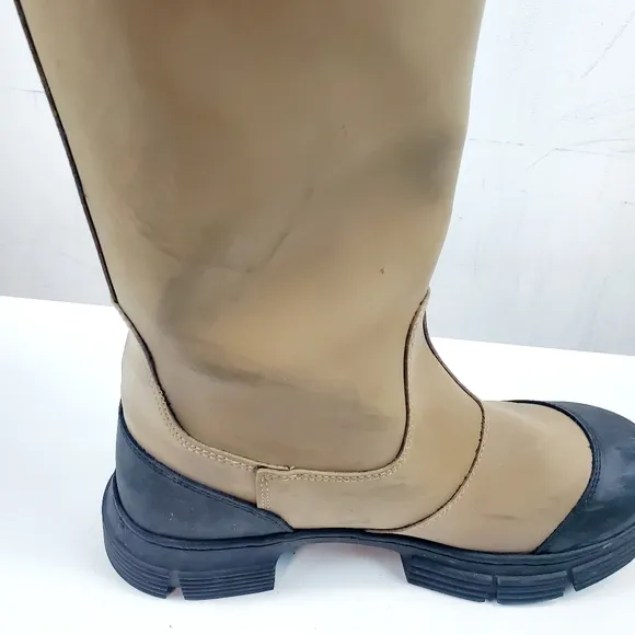 Ganni Recycled Rubber Country Boots Sz 8