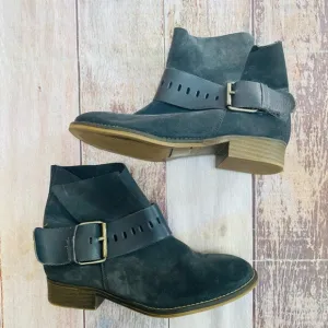 Garnet Hill gray suede‎ booties w/ buckle size 37