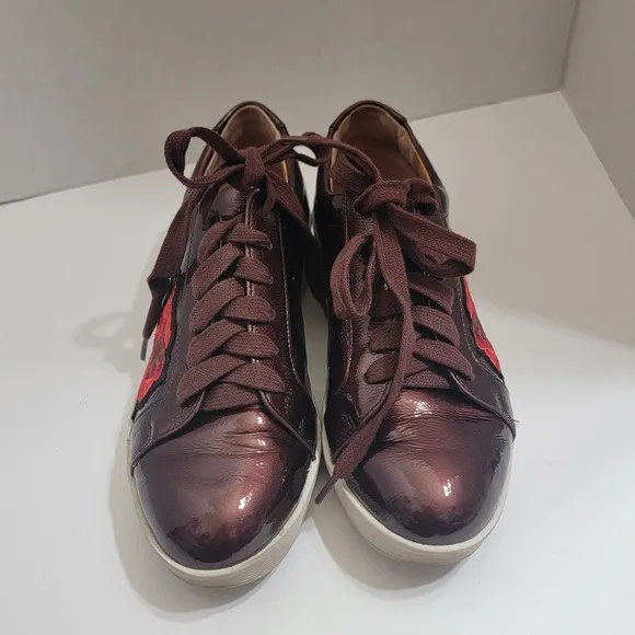 Gentle Souls Kenneth Cole Shoes Wom 7 M Haddle Rose Sneakers Leather Embroidered
