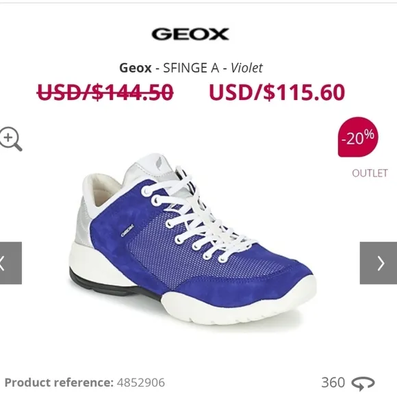 Geox D Sfinge A blue suede leather sneaker shoes 9 cy