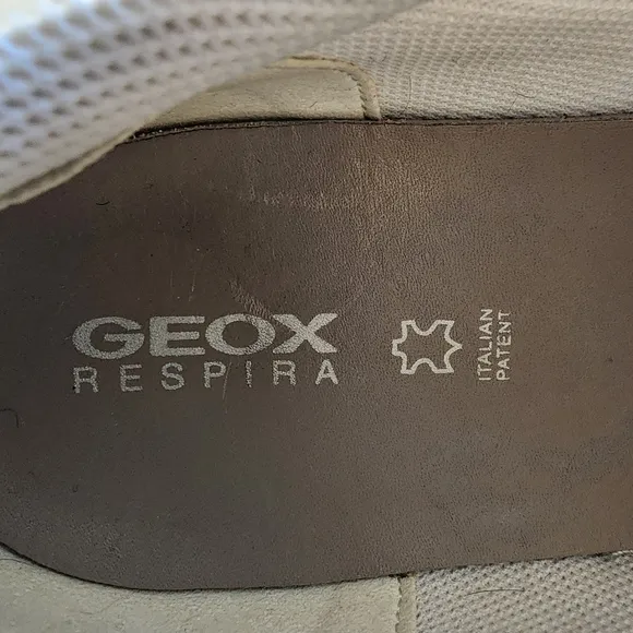 Geox Respira Pontoise Women's White Silver Leather Shoes Sneaker Size 7 Y2K 90s
