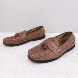 G.H. BASS &amp; CO Fletch Woven Leather Loafers Men's US 12M