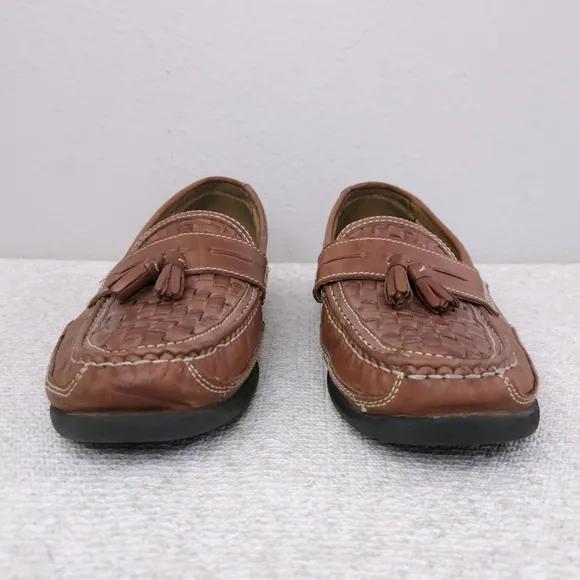 G.H. BASS &amp; CO Fletch Woven Leather Loafers Men's US 12M