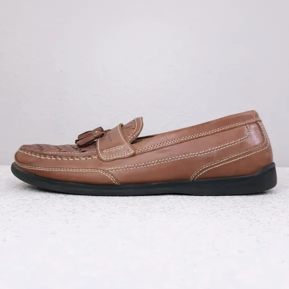 G.H. BASS &amp; CO Fletch Woven Leather Loafers Men's US 12M
