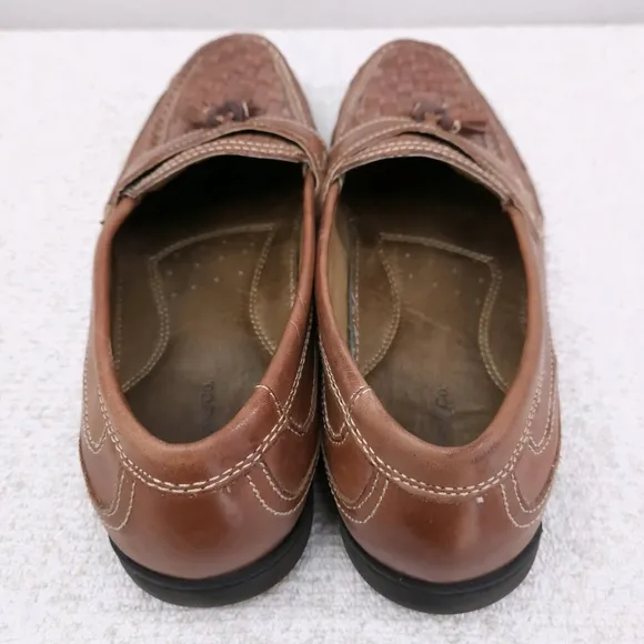 G.H. BASS &amp; CO Fletch Woven Leather Loafers Men's US 12M