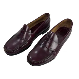 G.H Bass Weejuns Penny Loafer Shoes Burgundy Leather Slip On Men's 8.5 EE Wide