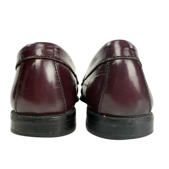 G.H Bass Weejuns Penny Loafer Shoes Burgundy Leather Slip On Men's 8.5 EE Wide
