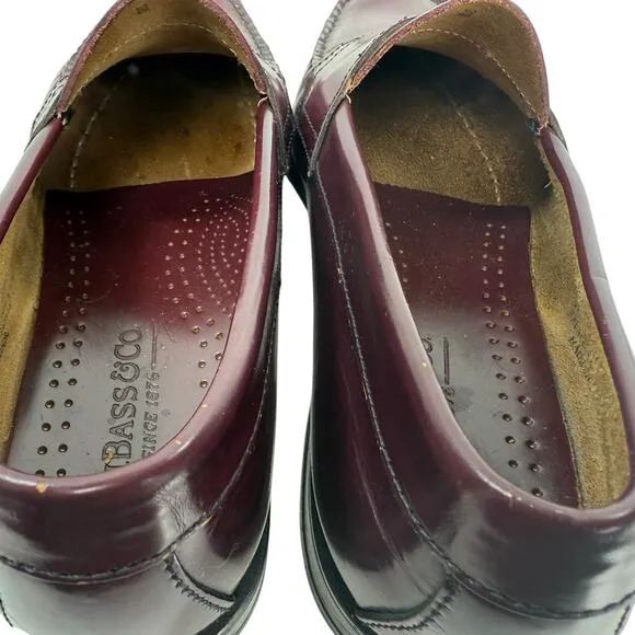 G.H Bass Weejuns Penny Loafer Shoes Burgundy Leather Slip On Men's 8.5 EE Wide