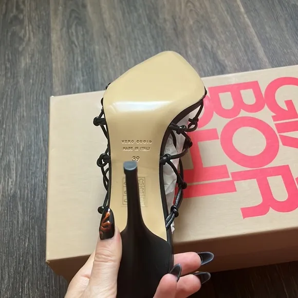 Gia 11 faux leather slingback sandals