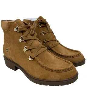 Giani Bernini Bertey Tan Suede Leather Ankle Combat Lace-Up Boots 8