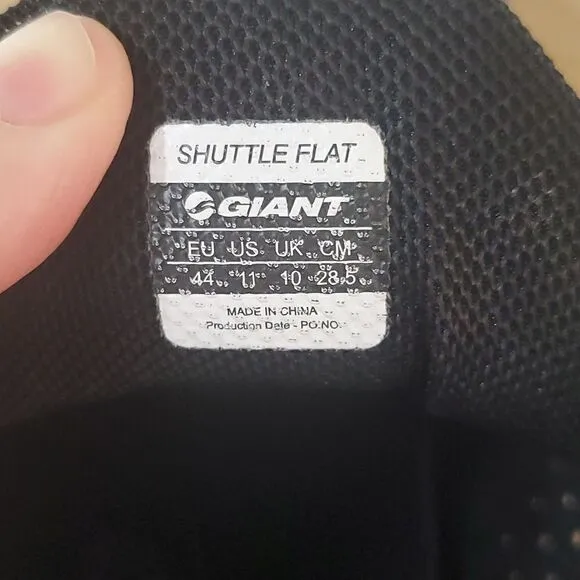 Giant Shuttle Flat Men's Cycling Shoes Grey Black Size 11