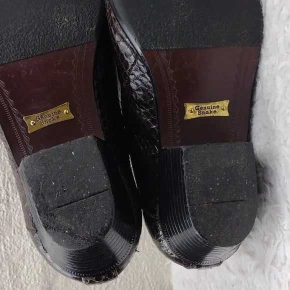 Giorgio Brutini Dark Brown Genuine Snakeskin Leather Almond Toe Chelsea Boot