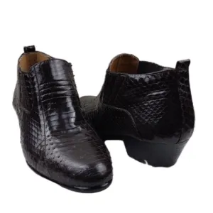 Giorgio Brutini Dark Brown Genuine Snakeskin Leather Almond Toe Chelsea Boot