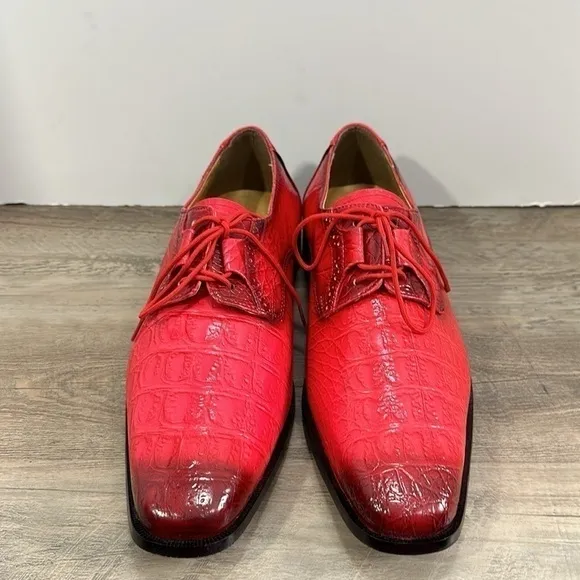 Giorgio Brutini Men’s Oxford Shoes sz 9 Croc Embossed Vegan Leather NEW #G750
