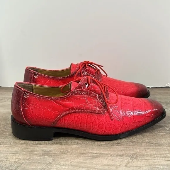 Giorgio Brutini Men’s Oxford Shoes sz 9 Croc Embossed Vegan Leather NEW #G750