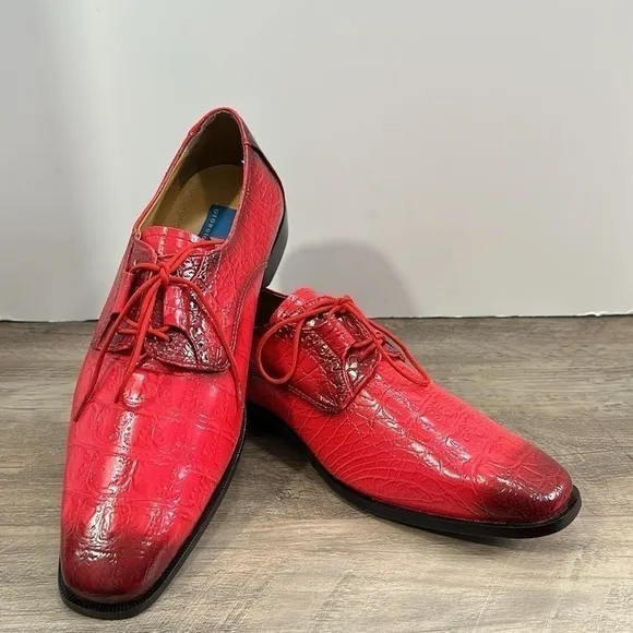 Giorgio Brutini Men’s Oxford Shoes sz 9 Croc Embossed Vegan Leather NEW #G750