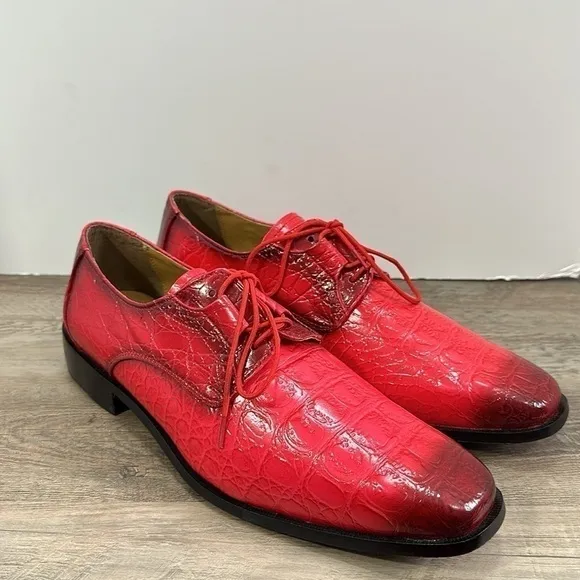 Giorgio Brutini Men’s Oxford Shoes sz 9 Croc Embossed Vegan Leather NEW #G750