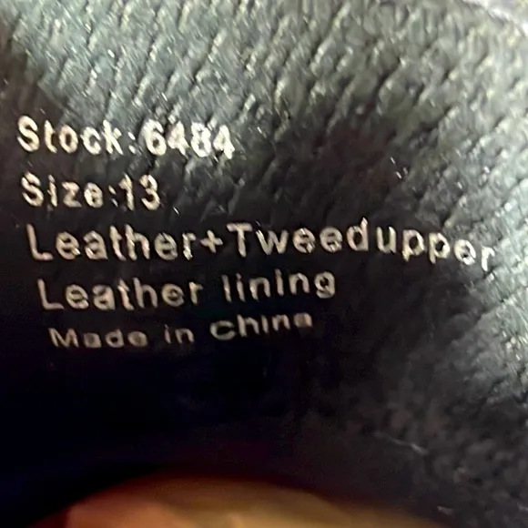 Giovanni 6484 Leather Wingtip Oxford Dress Shoes Black Tweed Men's Size 13