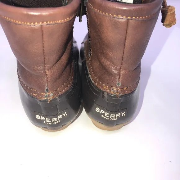𝅺Girls sperry brown duck boots size 12 kids