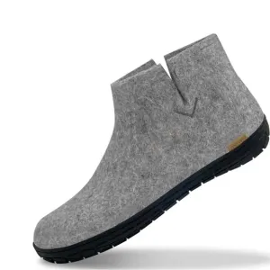 Glerups Felted Wool Boot rubber sole GREY sz 35 EU Kids 2.5 Womens 5 Mens 4