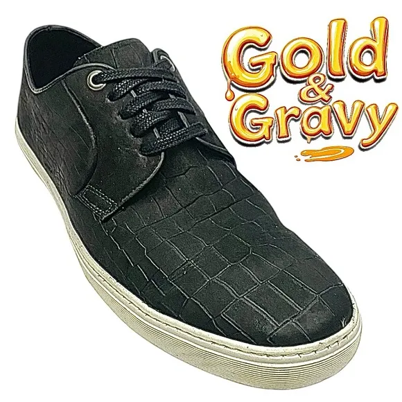 Gold &amp; Gravy Men’s Casual Sneakers Synthetic Black Uppers Size US 12 EU 45 Used