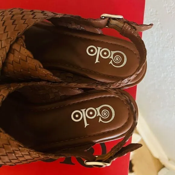 GOLO Criss Slingback Leather Sandal, Size 8, NWT