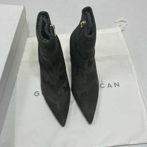 Good American Green Camo Ankle Neoprene Booties NEW Size 6.5