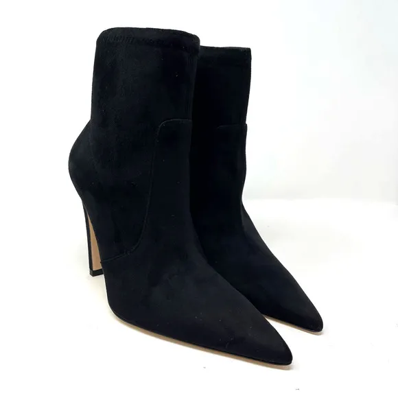 Good American Icon Bootie Suede Black Size 7.5 GA007K-E