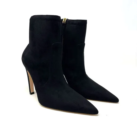 Good American Icon Bootie Suede Black Size 7.5 GA007K-E