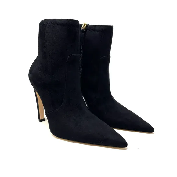 Good American Icon Bootie Suede Black Size 7.5 GA007K-E